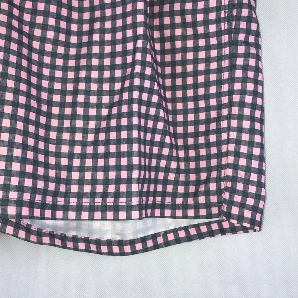 NWT Good Fellow & Co. Men’s Size XL Gingham Mesh Swim Shorts Trunks Gray Pink